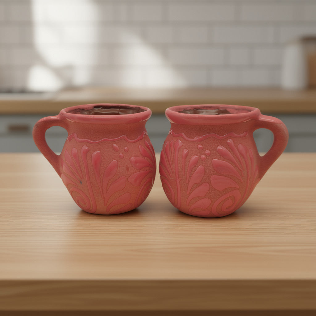 Wholesale Pink Talavera Mug | Authentic Handmade Mexican Clay Jarrito