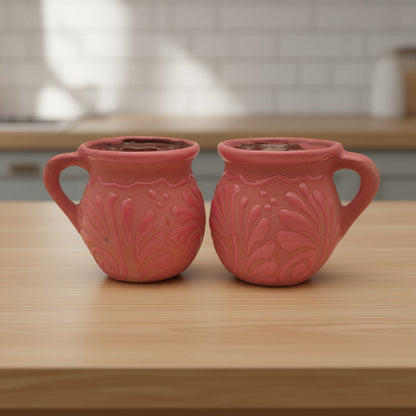 Wholesale Pink Talavera Mug | Authentic Handmade Mexican Clay Jarrito
