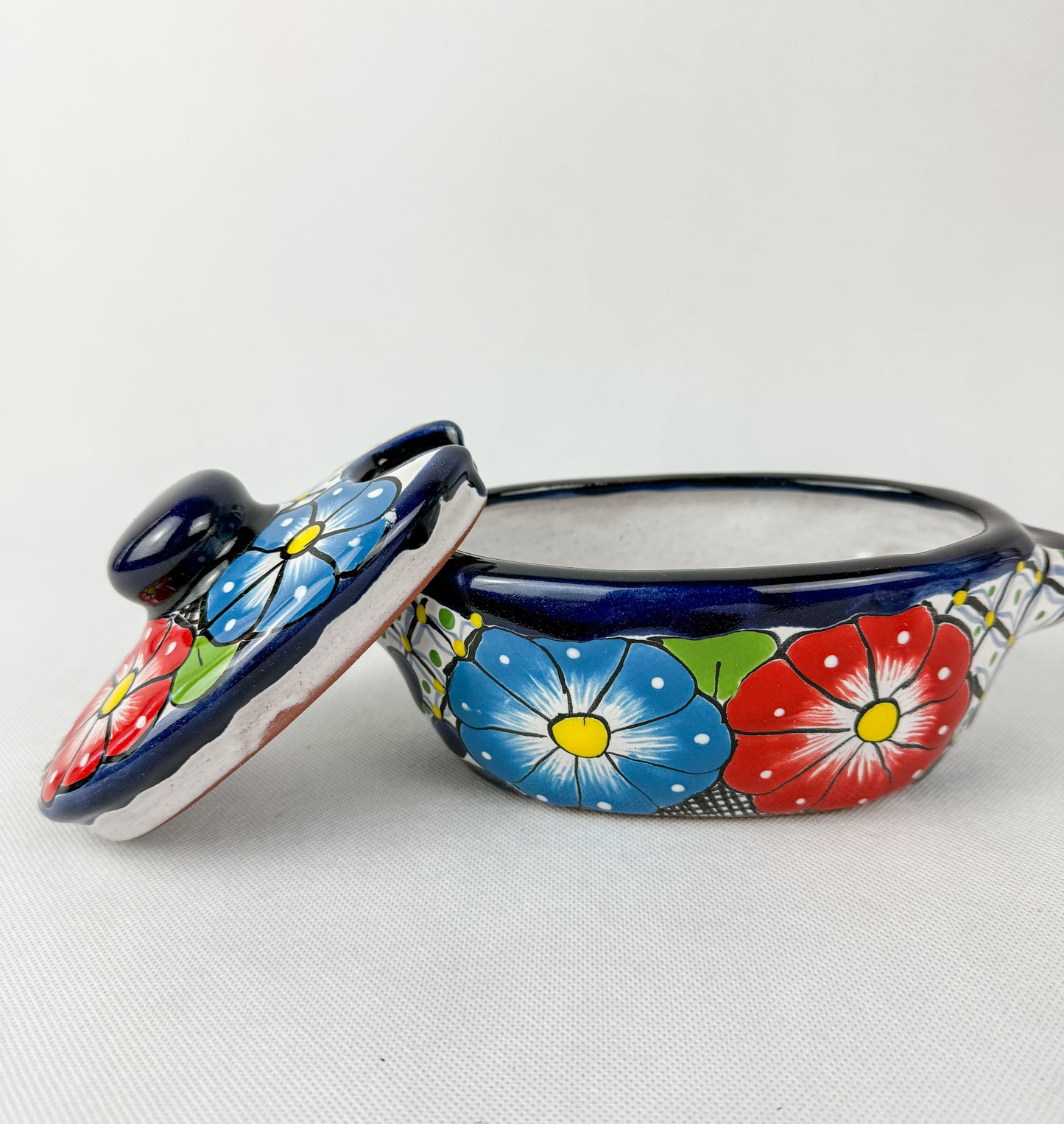 Mexican Salsa Bowl Talavera Bowl With Lid Salsera Con Tapa