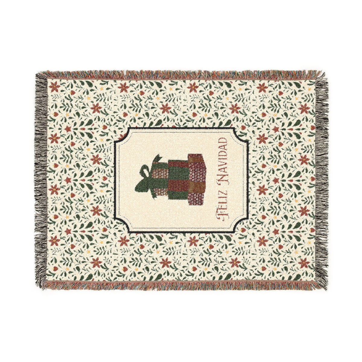Christmas Blanket Talavera Blanket - Feliz Navidad Cobija Talavera