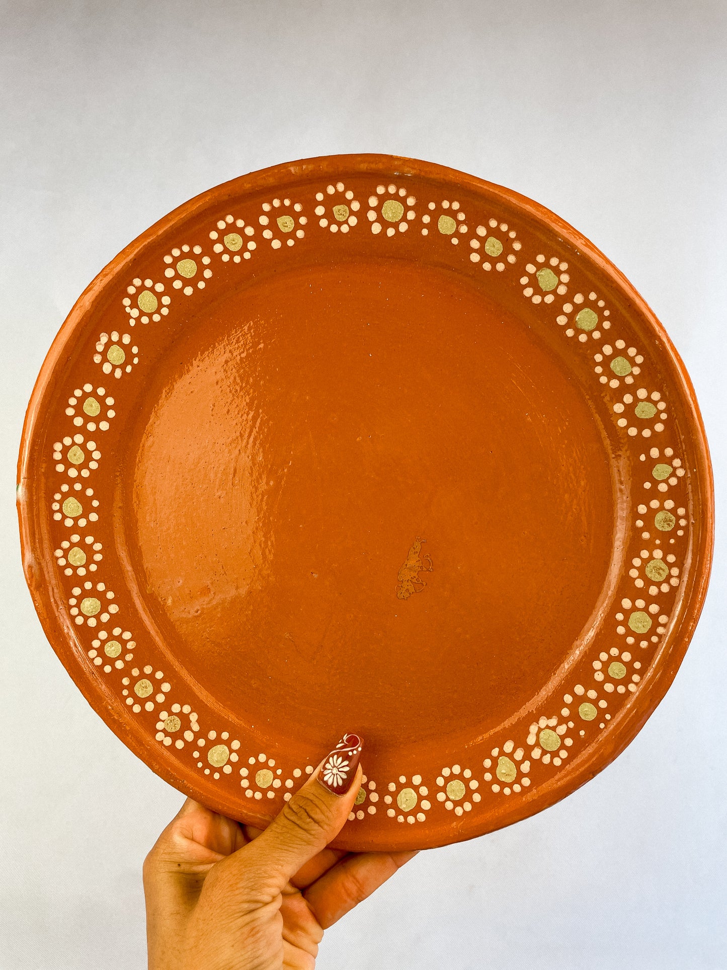 Mexican Clay Plates Set of 4 Round Mexican Clay Dinner Plates Mexican Plates Plato Barro Trinche Lead Free Traditional Mexican Plates