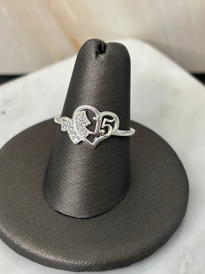 925 Sterling Silver Quinceañera Ring - Anillo de Quinceañera Plata