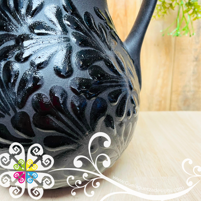 Black/Black Espiga Large Pato Clay Pitcher - Jarro de Barro