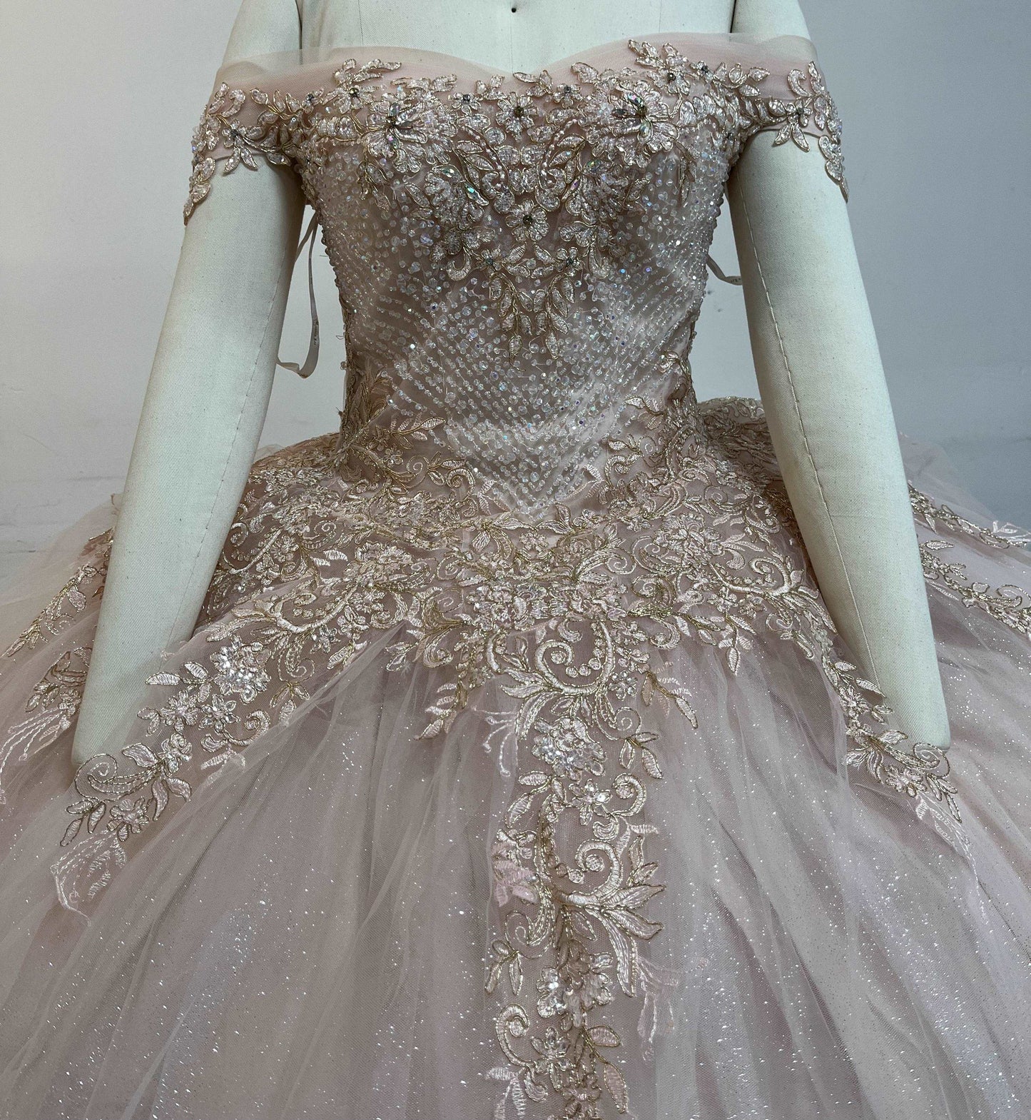 (LIVE 11) Crystal Beading and Sequin Glitter Tulle Quinceanera Dress plain mature bodycon party blue dress quince square neck plain