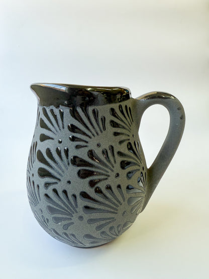 Mexican Black Talavera Style Tea Set Set 15pc Juego de Te