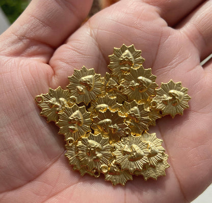 Gold Vermeil Most Sacred Heart Scalloped Necklace