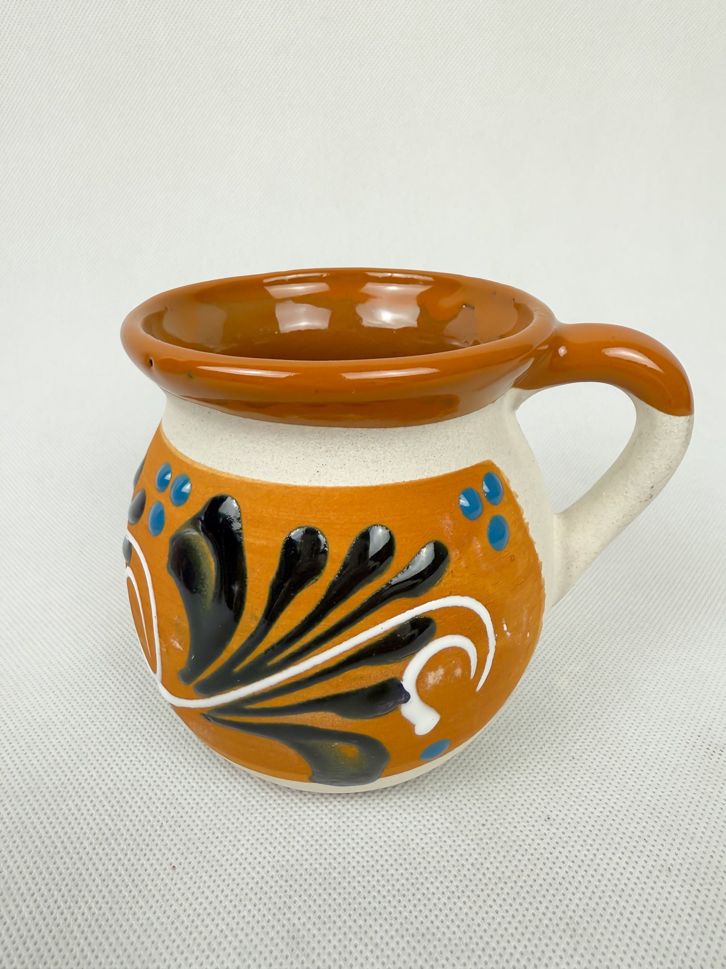 Mexican Clay Mugs Engobe Colorful Tazas De Barro