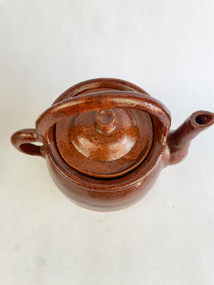 Tonala Mexican Tea Pot Tetera de Barro Lead Free Pottery Tea Pot Mexican Clay Pot