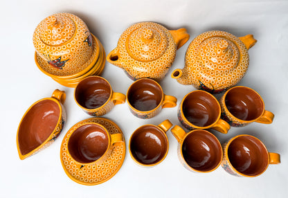 Capulineado Tea Pot Set 20pc - Juego de Te Barro