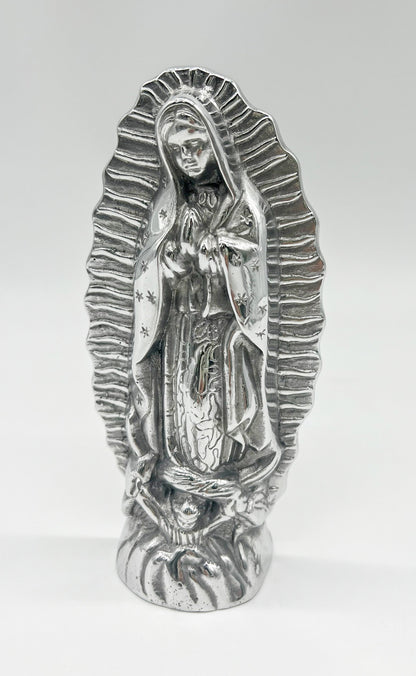 Pewter Virgen De Guadalupe 7" Small Virgen Virgencita Para Mesa Virgen Chica Virgen de Guadalupe Statues