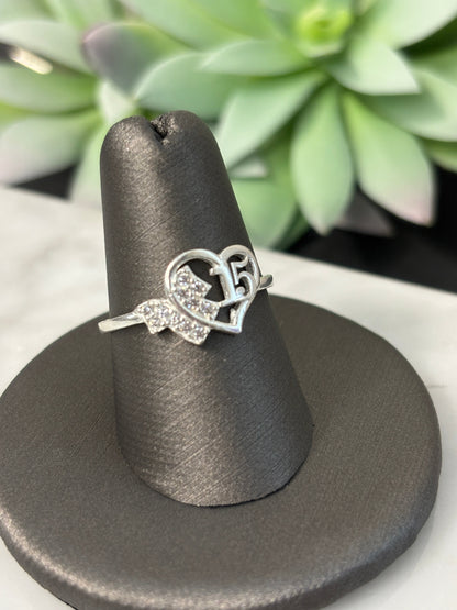 925 Sterling Silver Quinceañera Ring - Anillo de Quinceañera Plata