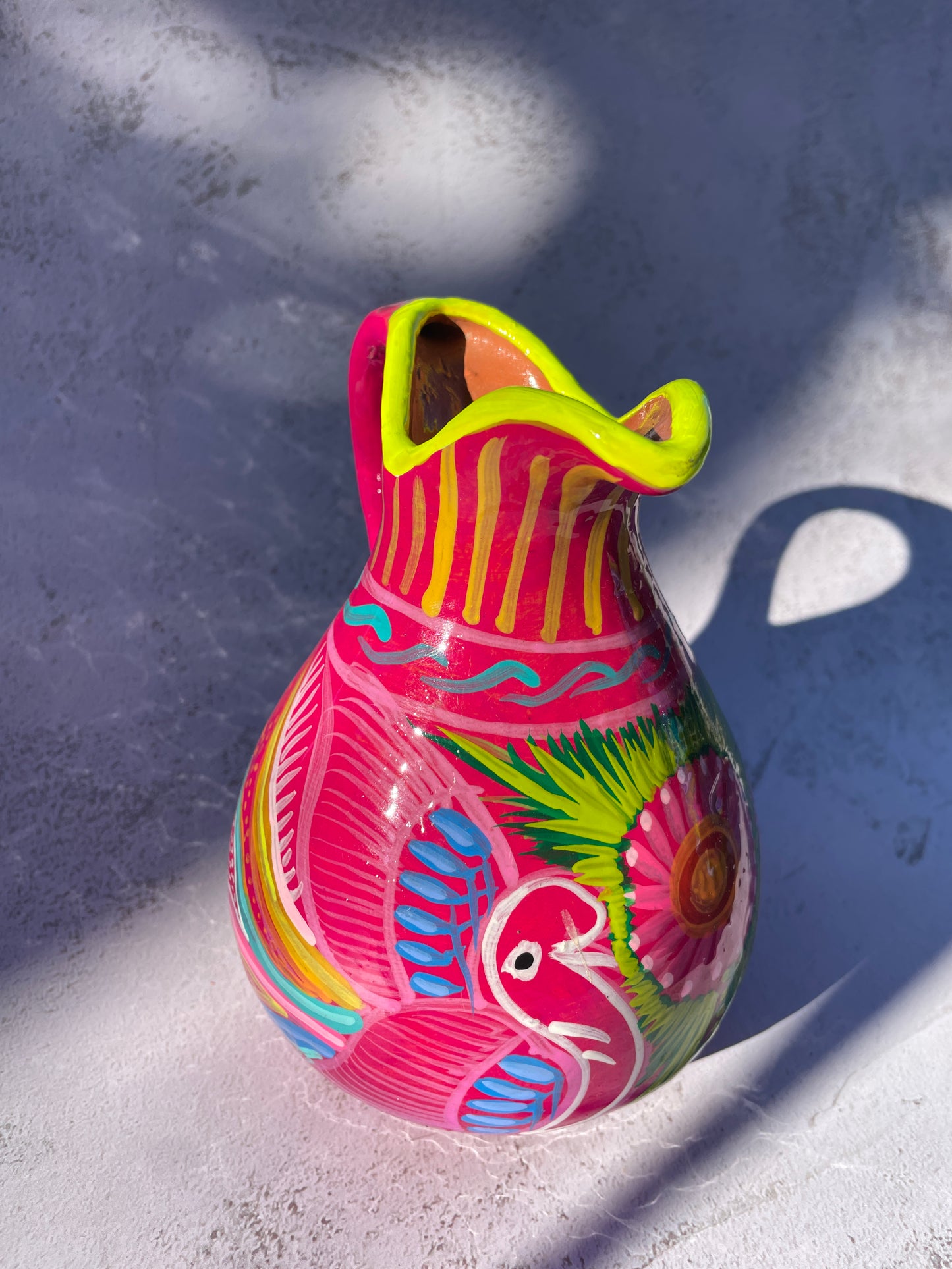 Guerrero Mexican Clay Pitcher Water Pitcher Mexican Clay Pottery Mexican Clay Art Handpainted