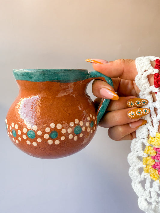 Mexican Clay Mugs Set of 4 Clay Cups Jarritos Tazas de Barro