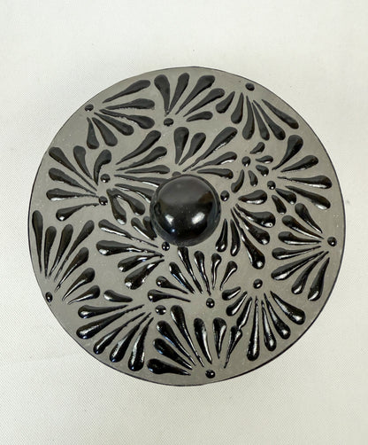 Black Talavera Style Tortilla Warmer - Tortillero Negro