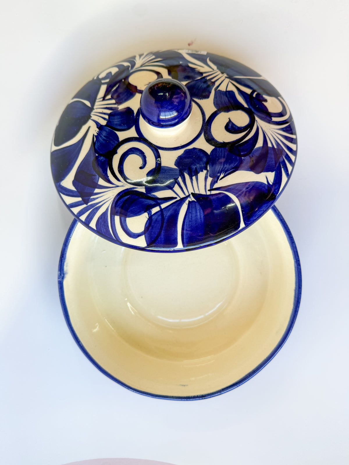 Ceramic Tortilla Warmer Blue White - Tortillero