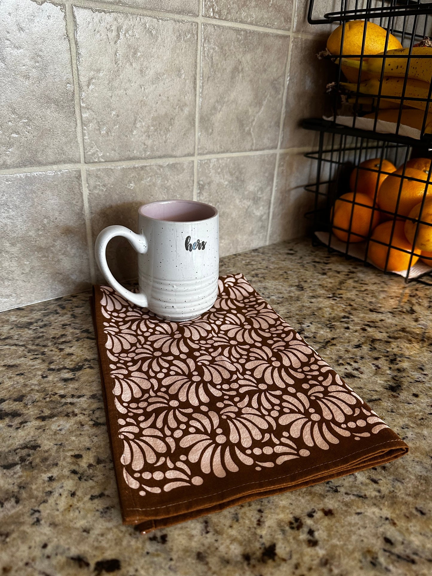 Talavera kitchen towels. Mexican tea towel for Mexican kitchen decor. Set of 2 hand kitchen towel with Talavera desing Cotton
