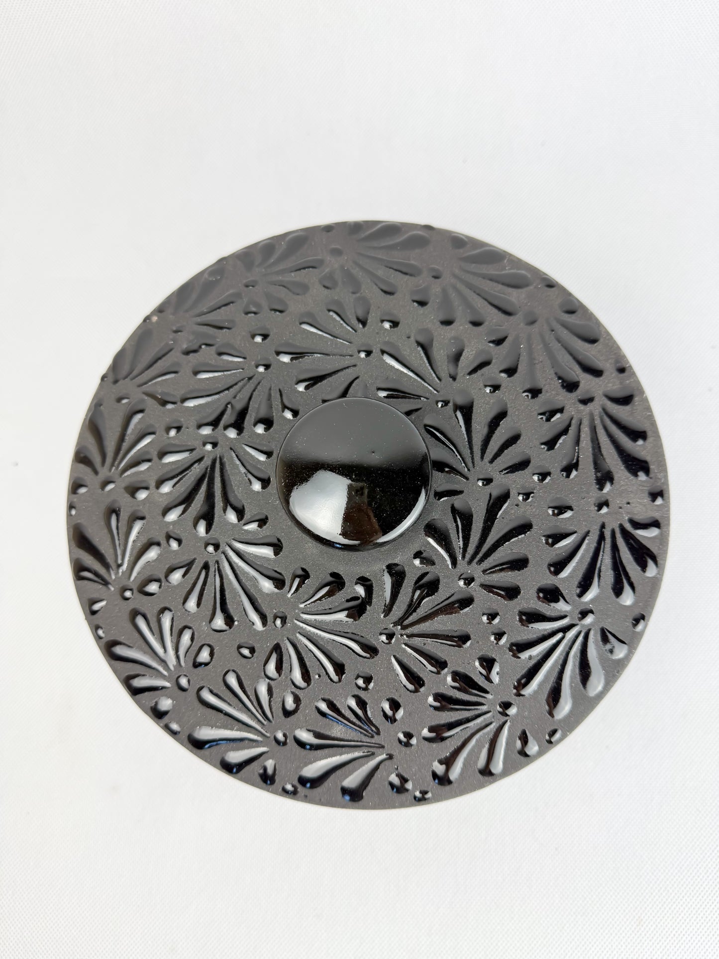 Black Talavera Style Tortilla Warmer Tortilla Holder Tortillero Negro