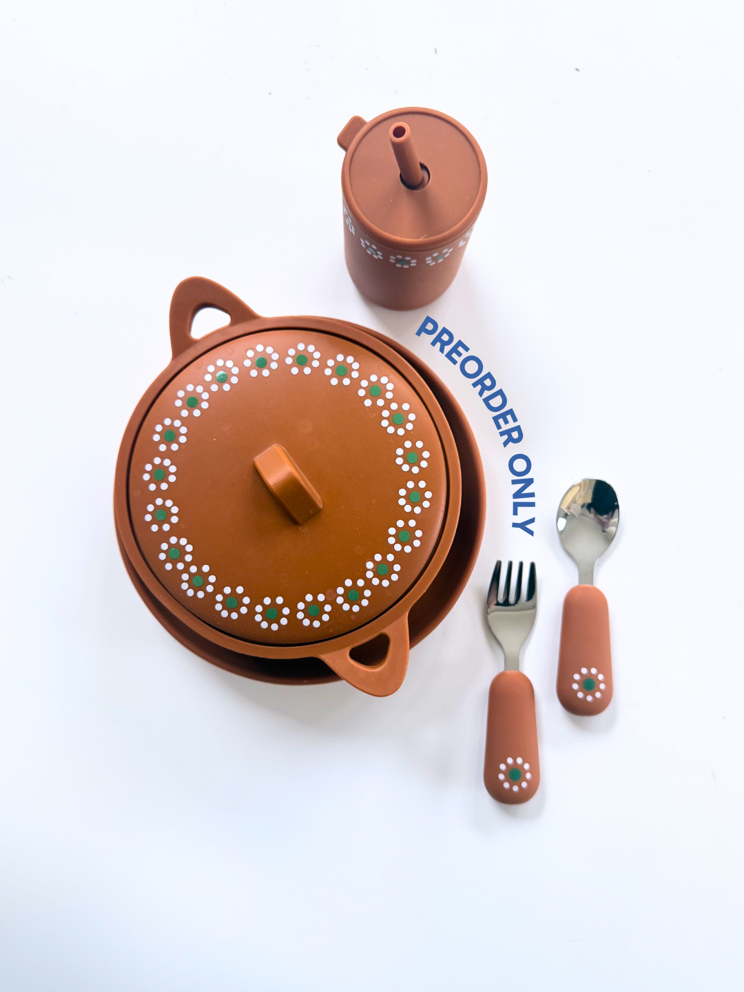 PRE ORDER (Read Description) Mexican Clay Plate Baby Mexican Inspired Silicone Barro Meal Set