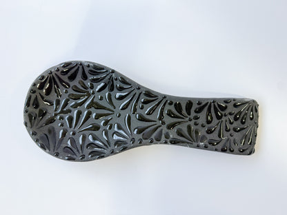 Mexican Talavera Style Spoon Rest Engobe - Porta Cuchara Engobe