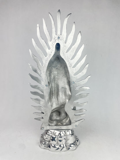 Virgen de Guadalupe 24" Lady of Guadalupe Statue Pewter