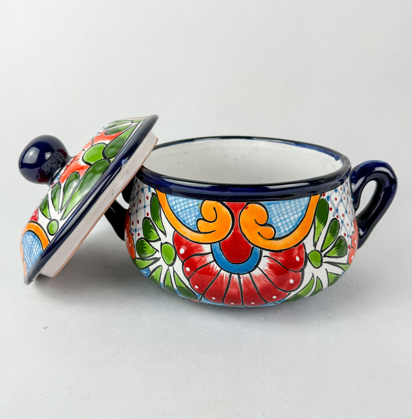 Talavera Pot Cazuela Sopera Talavera Pottery Mexican Clay Pot