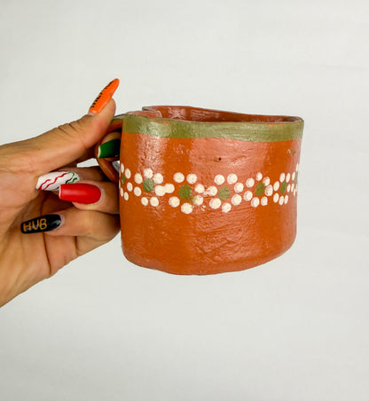 Michoacan Mexican Clay Mugs 2pc Set Mexican Cups Tazas De Barro Lead Free