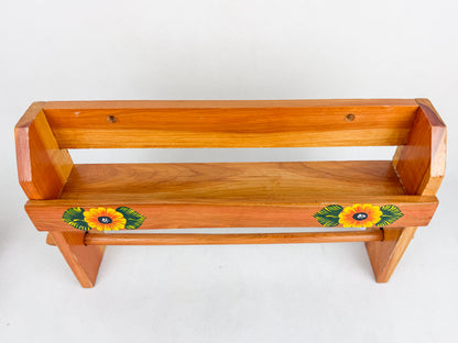 Mexican Handpainted Wood Spice Rack - Juego Especieros Parota