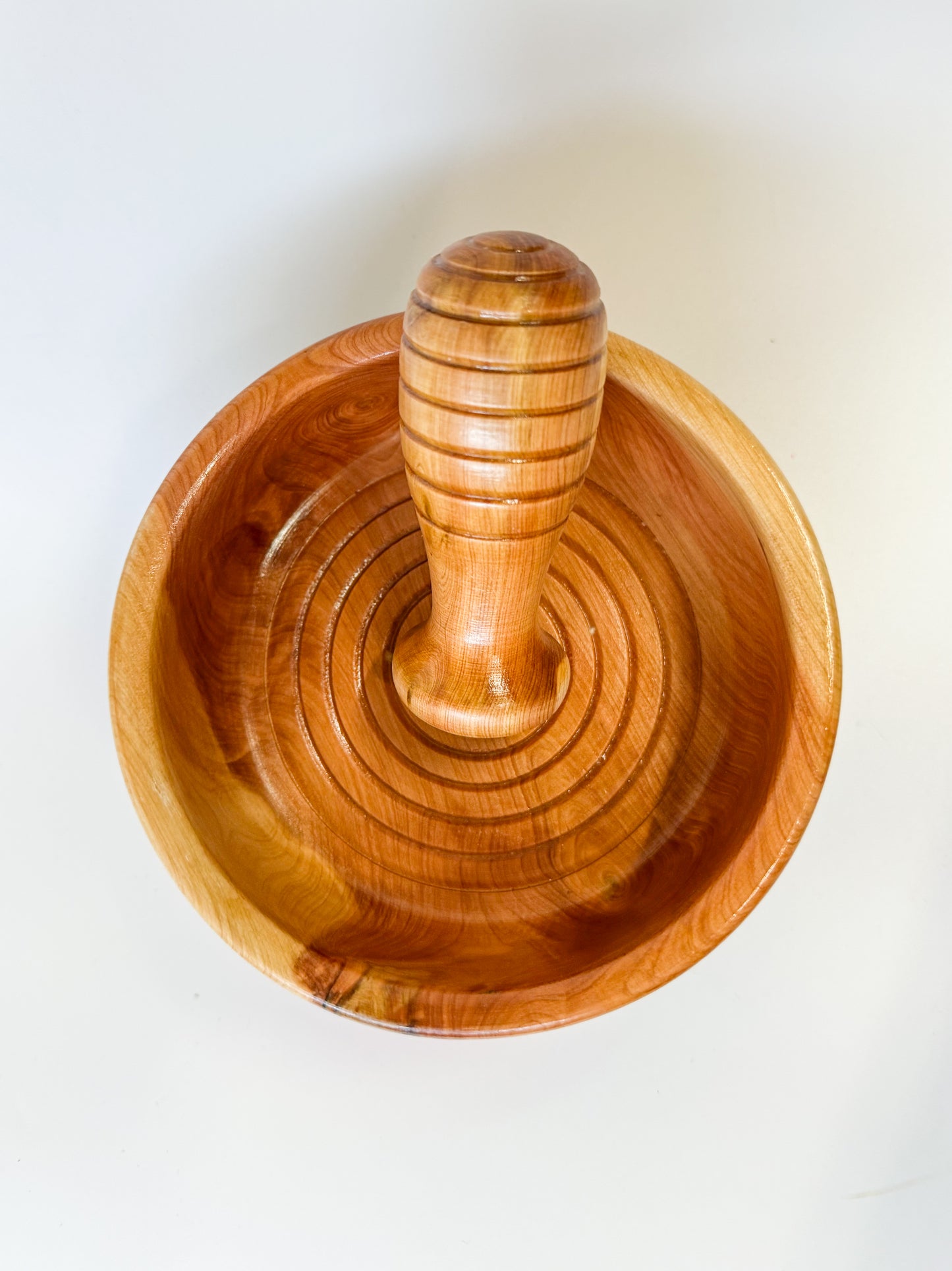 Mexican Hand painted Wooden Mortar And Pestle - Molcajete Parota