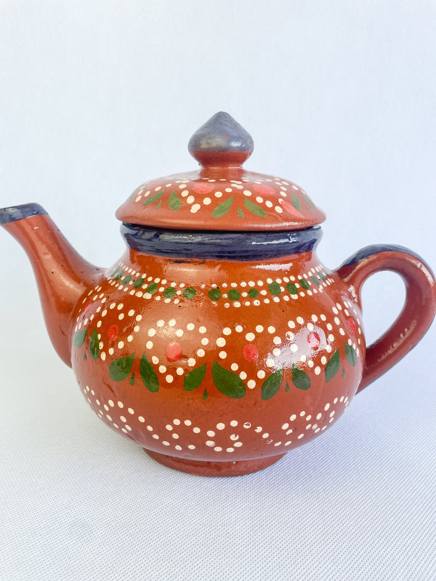 Michoacan Mexican Tea Pot Tetera de Barro Lead Free Pottery Tea Pot Mexican Clay Pot