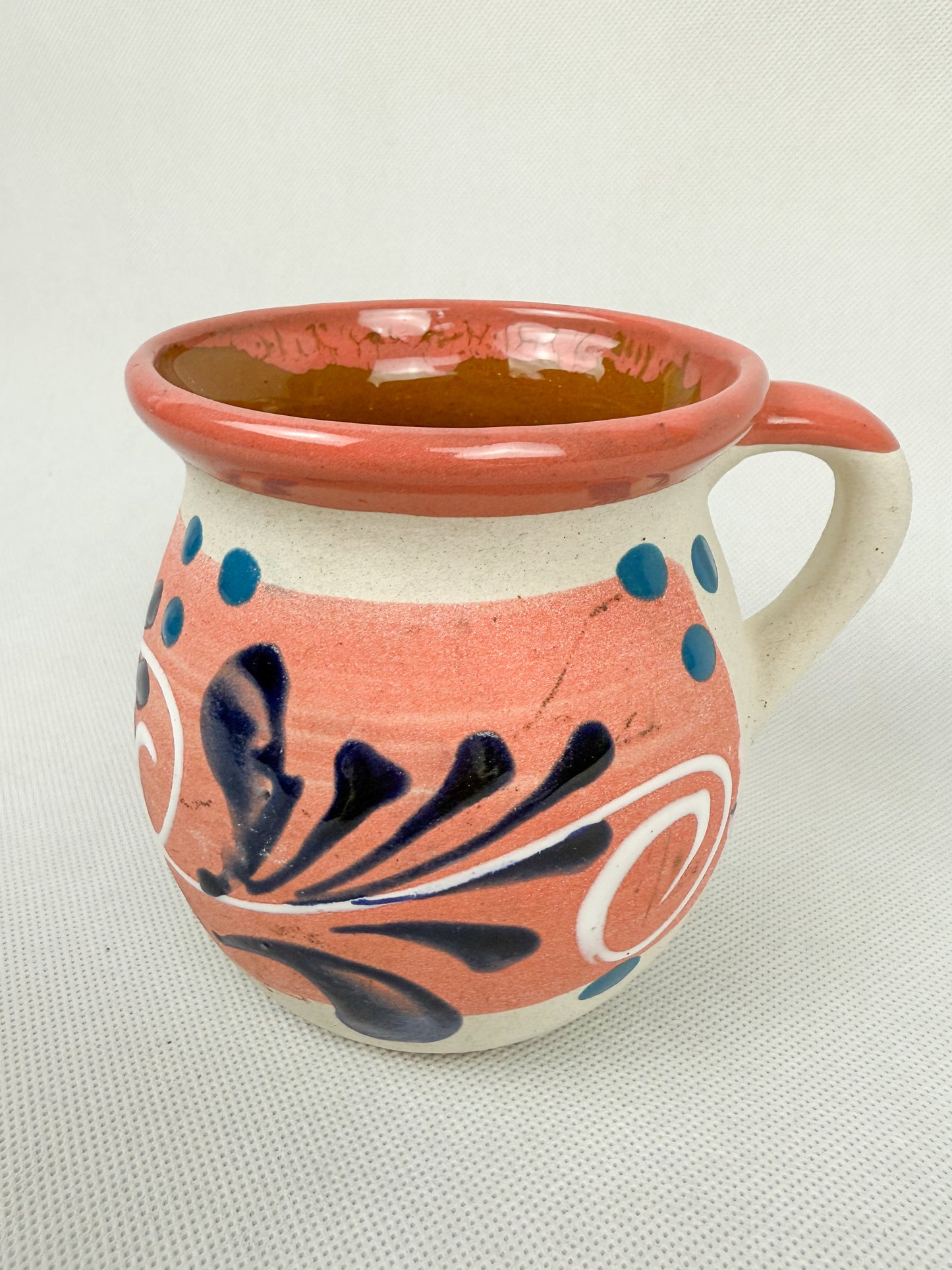 Mexican Clay Mugs Engobe Colorful Tazas De Barro