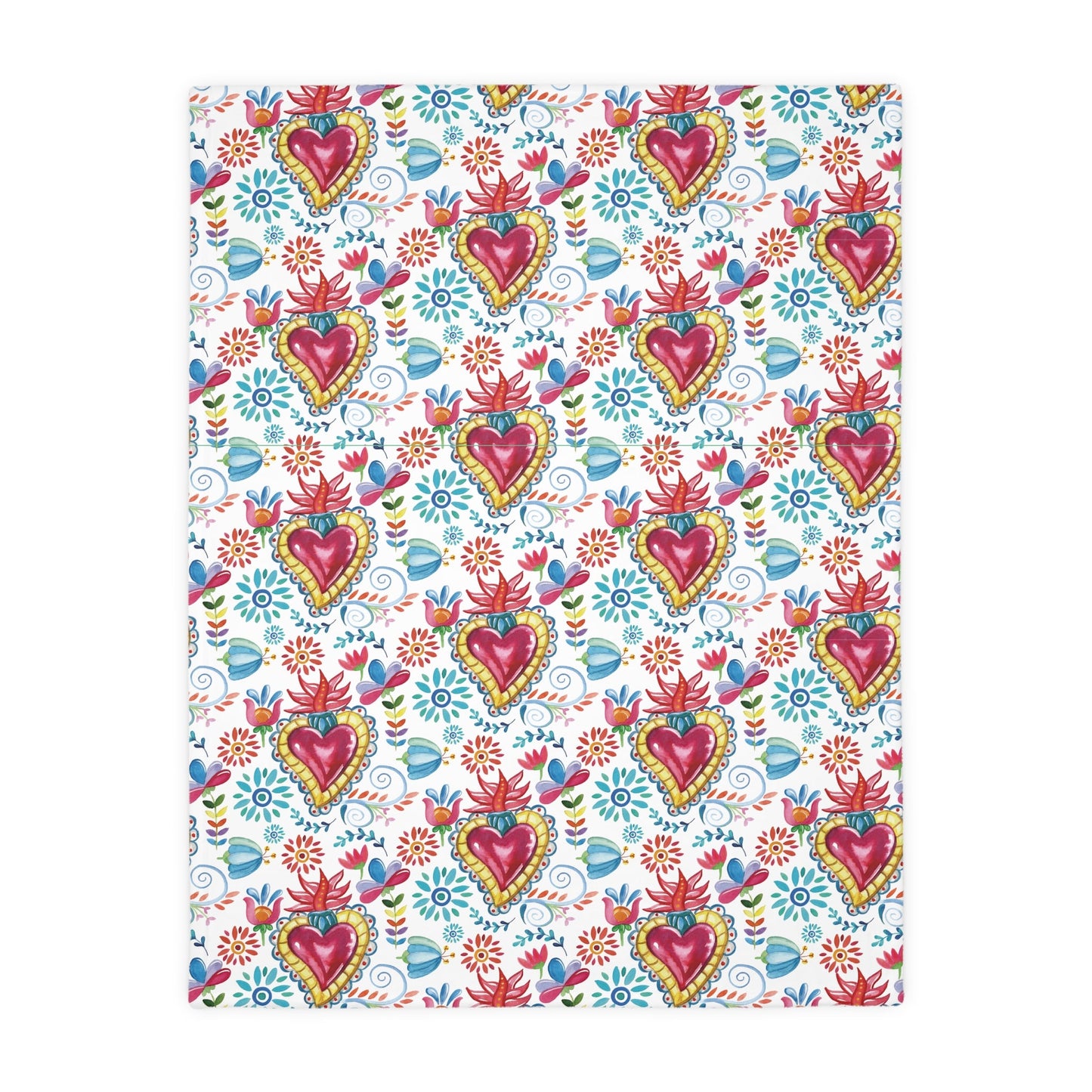 Sacred Hearts Soft Blanket - Cobija Corazones 60x80