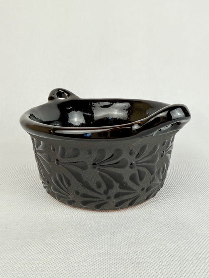 Talavera Style Black 3pc Kitchen Bundle - Engobe Negro Porta Cuchara y Salero