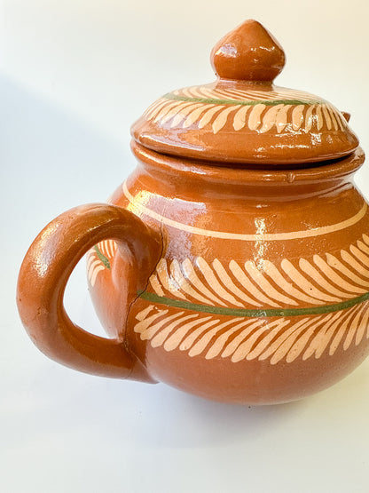 Michoacan Mexican Tea Pot Tetera de Barro Lead Free Pottery Tea Pot Mexican Clay Pot