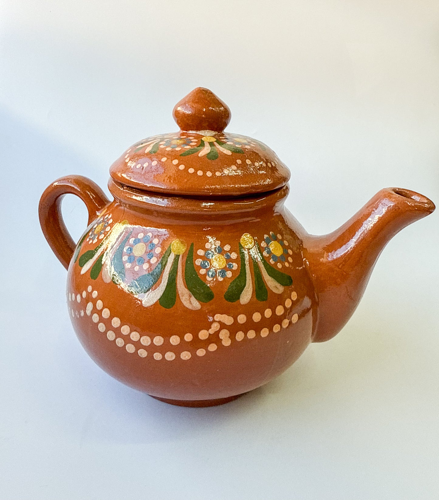 Michoacan Mexican Tea Pot Tetera de Barro Lead Free Pottery Tea Pot Mexican Clay Pot