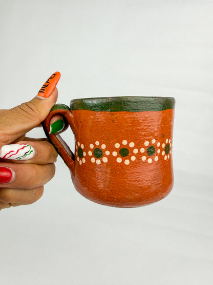 Michoacan Mexican Clay Mugs 2pc Set Mexican Cups Tazas De Barro Lead Free