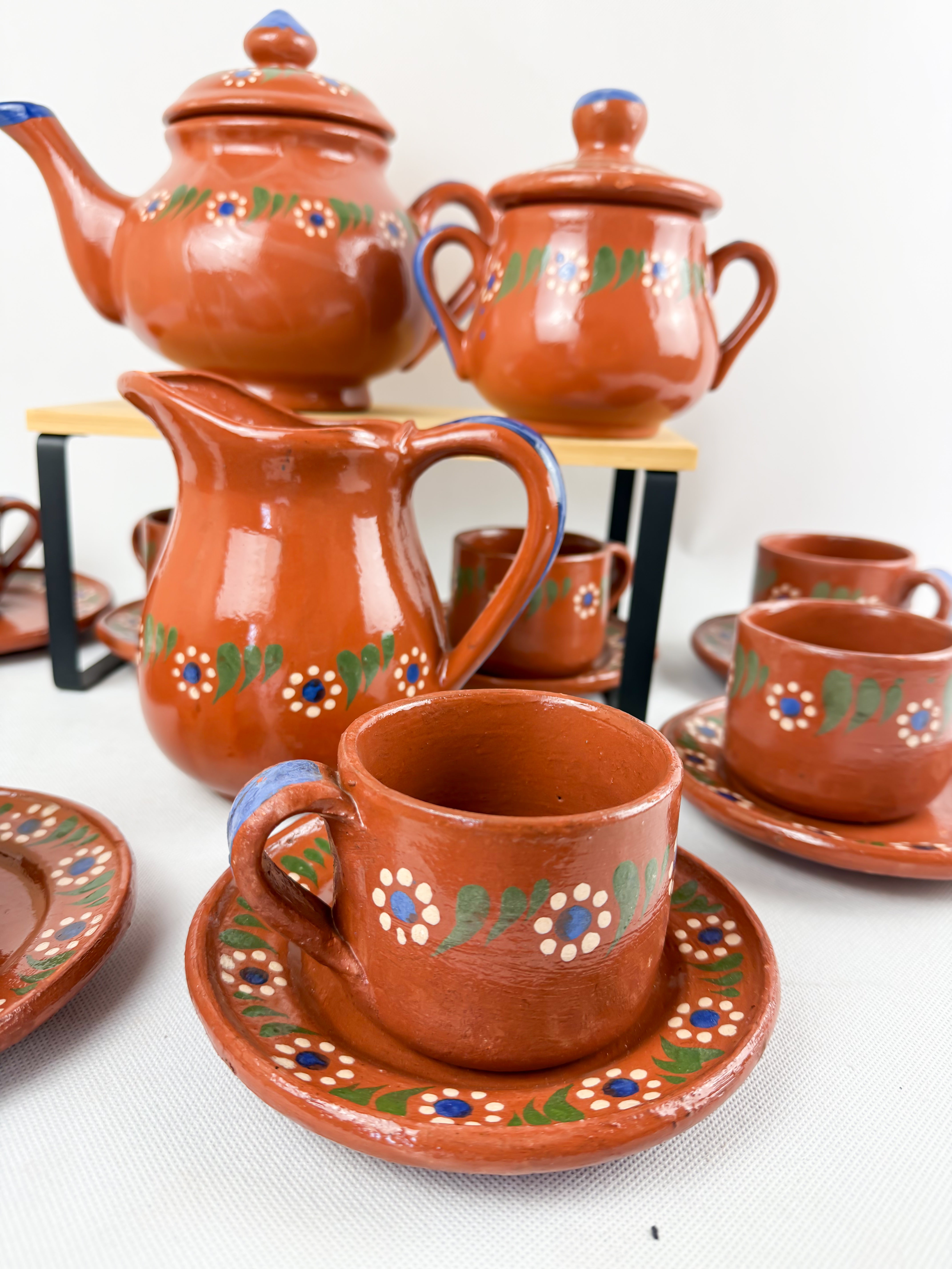 Bendigo Pottery コーヒー紅茶キャニスター、ピッチャー3点セット Traditional Mexican Tea Pot Set 16pc - Juego de Te Barro – TheMexHub