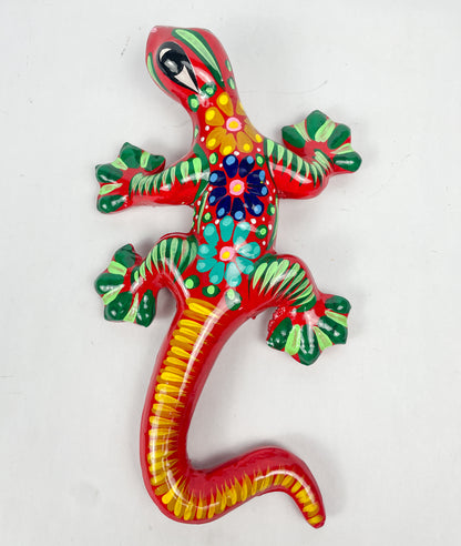 Guerrero Pottery Mexican Wall Hangings 3 Pc Gecko Wall Decor Gecko Animal Gecko Lagartija Juego de Lagartijas