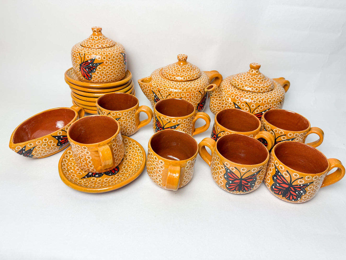 Capulineado Tea Pot Set 20pc - Juego de Te Barro