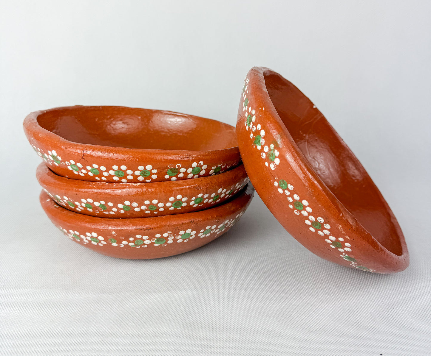 Traditional Mexican Clay Bowl 4pc Set - Tazon Barro