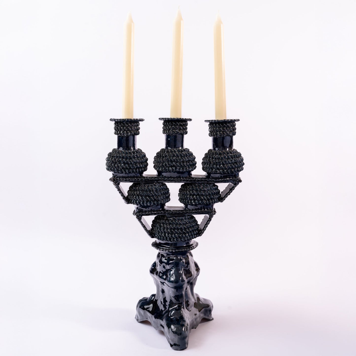 Mexican Candle Holder Michoacan Clay - Flame of Mexico Porta Vela