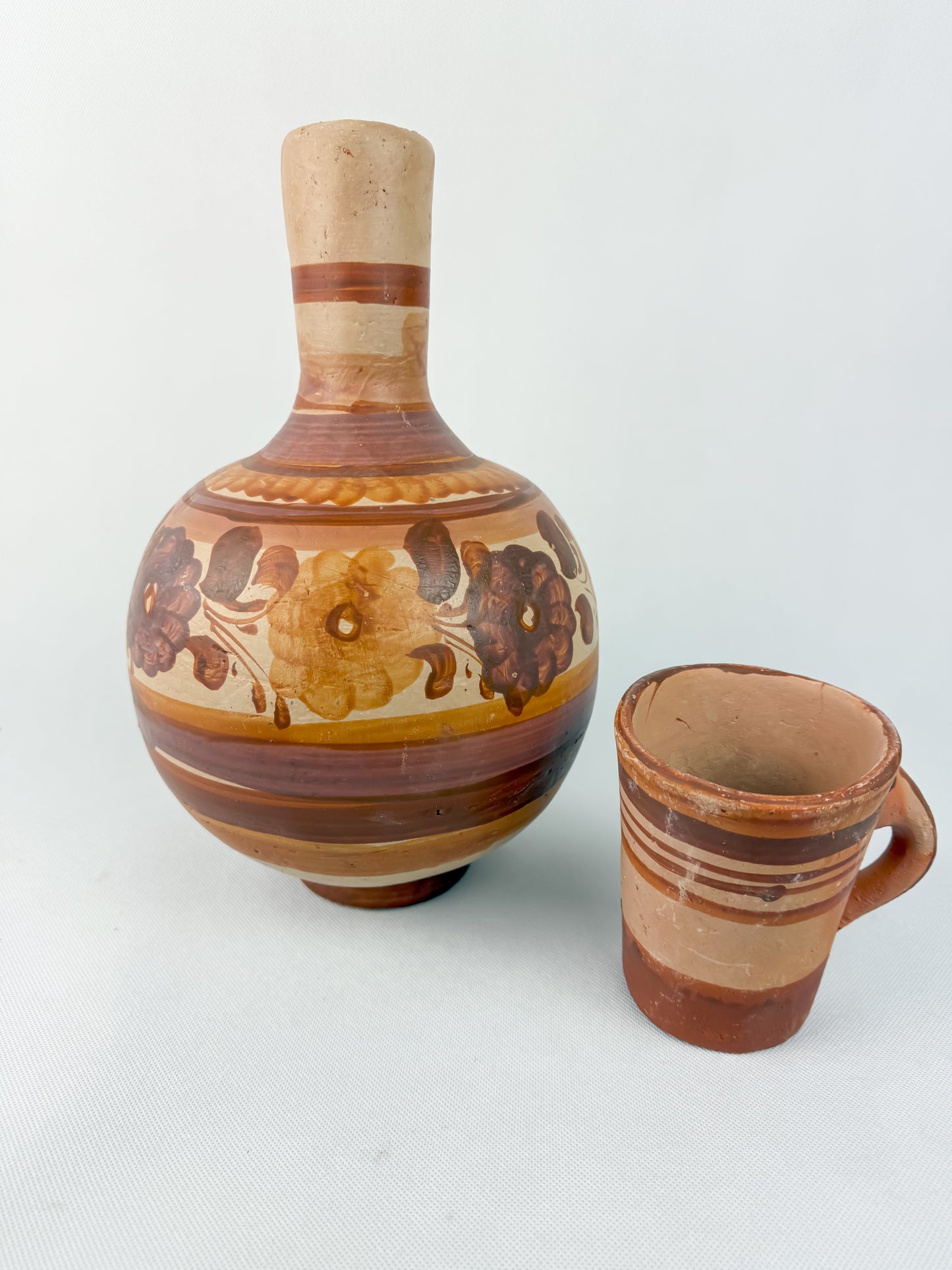 Mexican Clay Botellon Bottle 3 Liters Botellon de Barro Terracotta