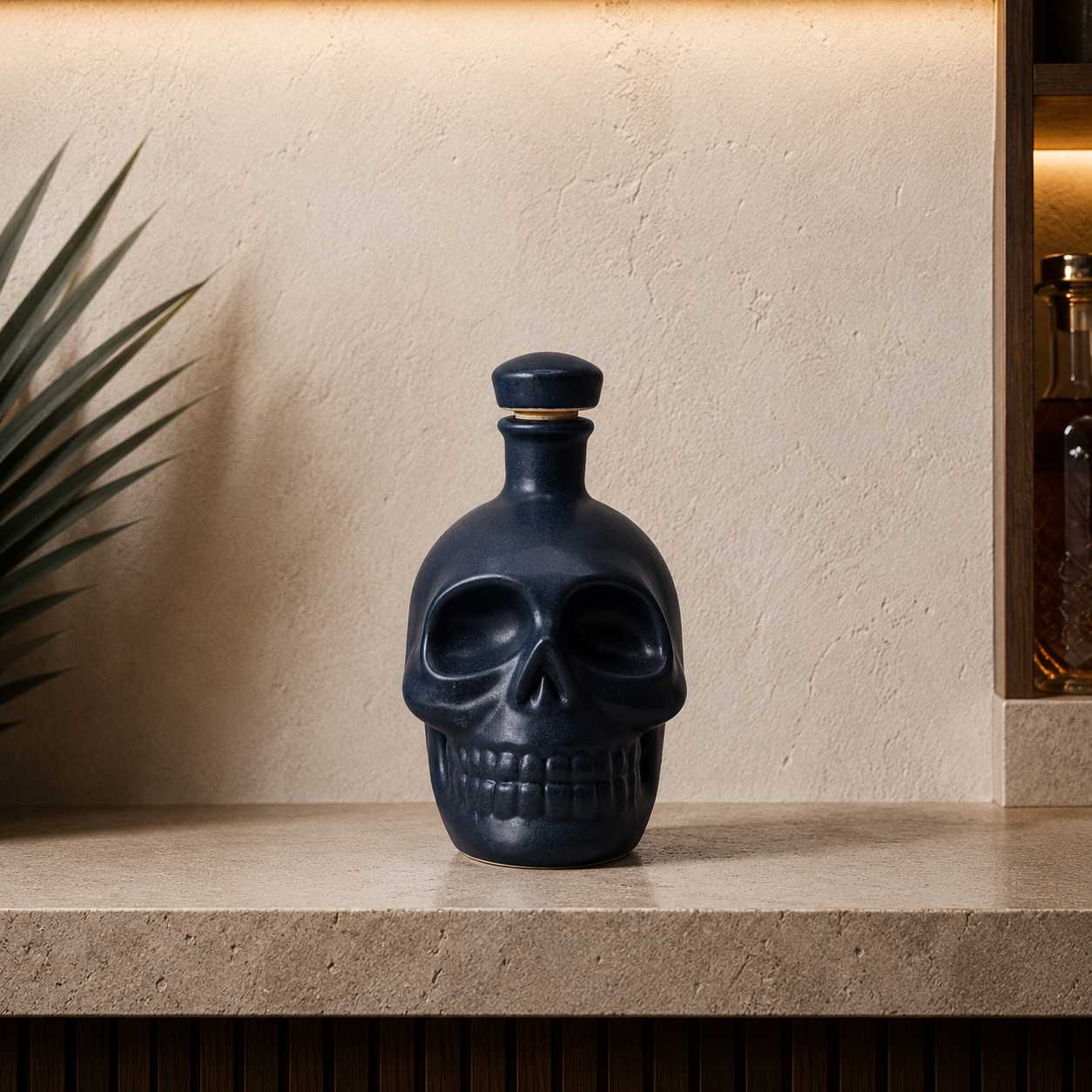 Mexican Large Skull Bottle Ceramic - Licorera Calavera