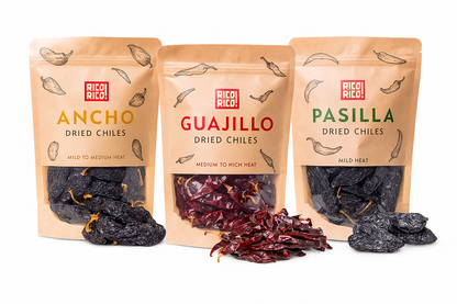 Dried Mexican Chiles 3-Pack – Ancho, Guajillo & Pasilla