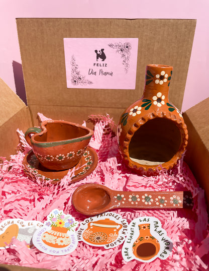 Mothers Day Gift Set Mexican Clay Pottery Gift Set Regalo para Dia de las Madres