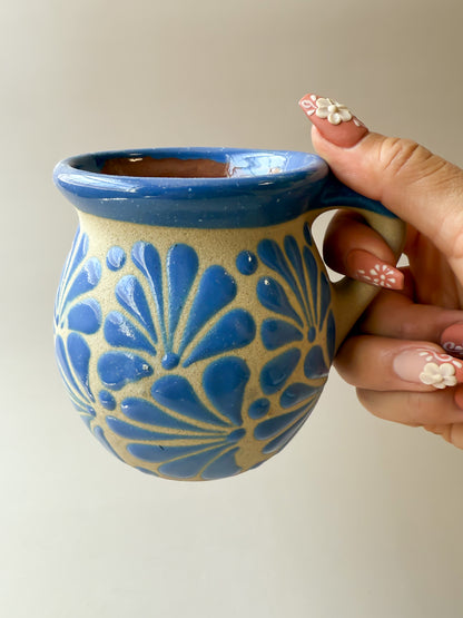 Mexican Clay Mugs Engobe Colorful Tazas De Barro Talavera Coffee Mug