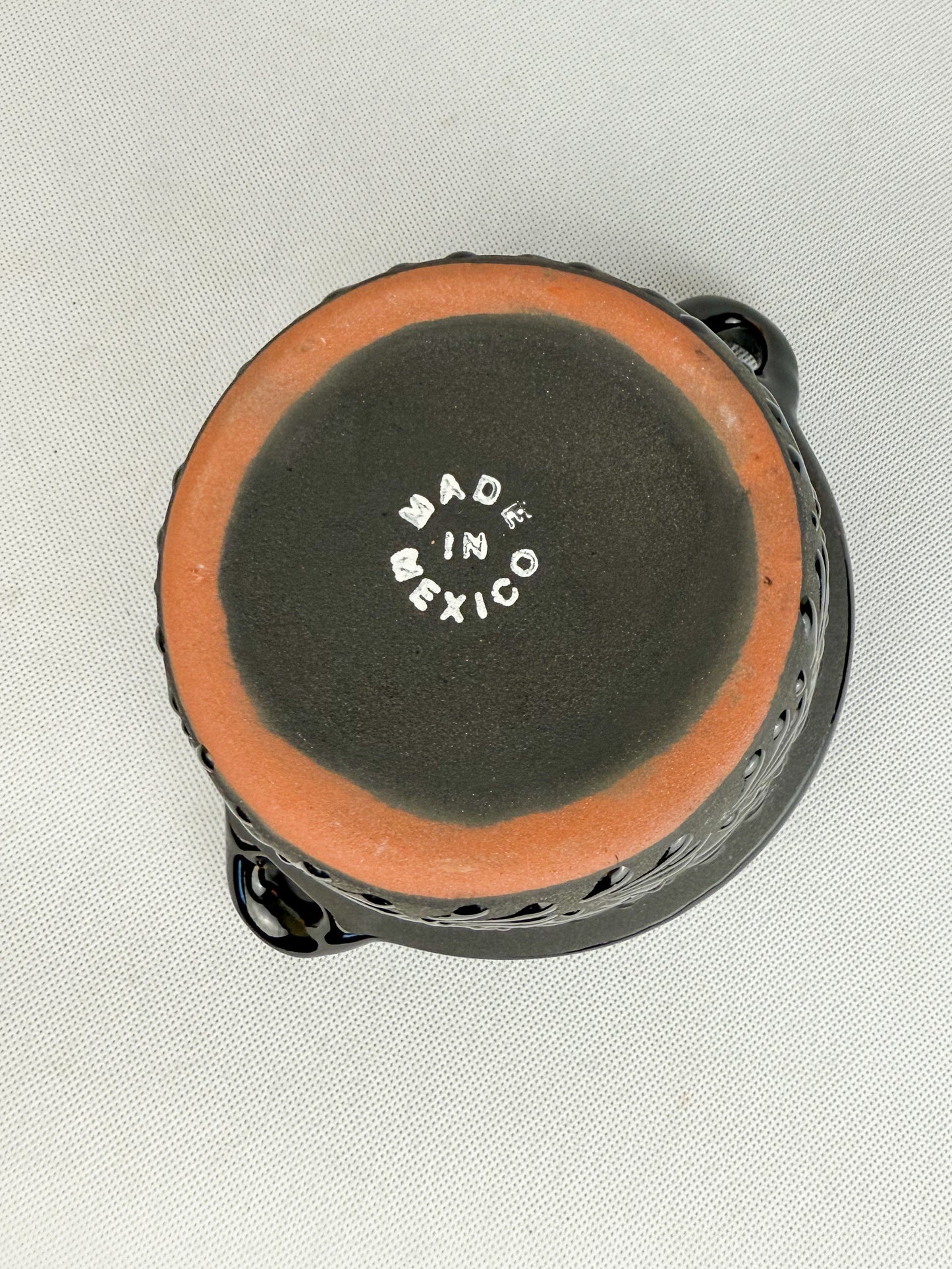 Black Talavera Style Bowls Mexican Clay Bowls Cazuelitas Talavera Negra