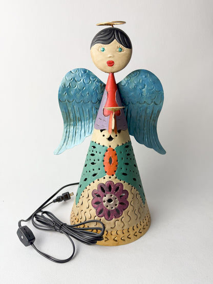 Mexican Punched Tin Lighting Angel Tin Lights Angel Con Luz