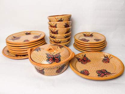 Capulineado Clay Pottery Dinnerware Set - Vajilla de Barro Capula