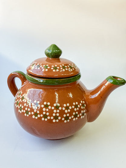 Michoacan Mexican Tea Pot Tetera de Barro Lead Free Pottery Tea Pot Mexican Clay Pot