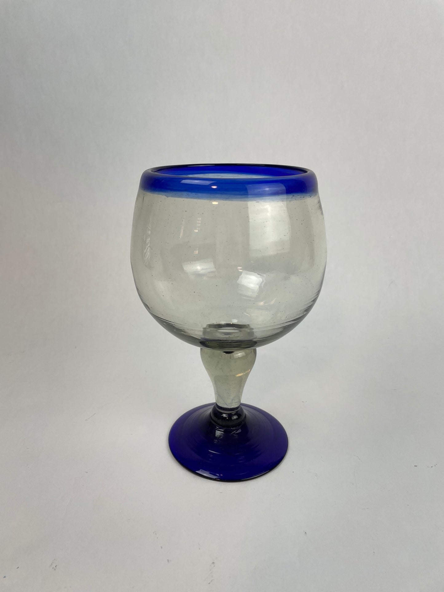 Mexican Glassware 2 pc Set Blue Rim Glassware Copa Chabela